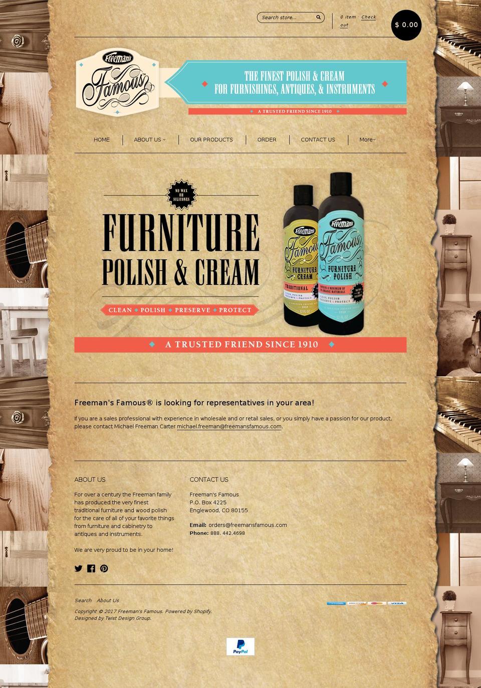 freemansfamous.com shopify website screenshot