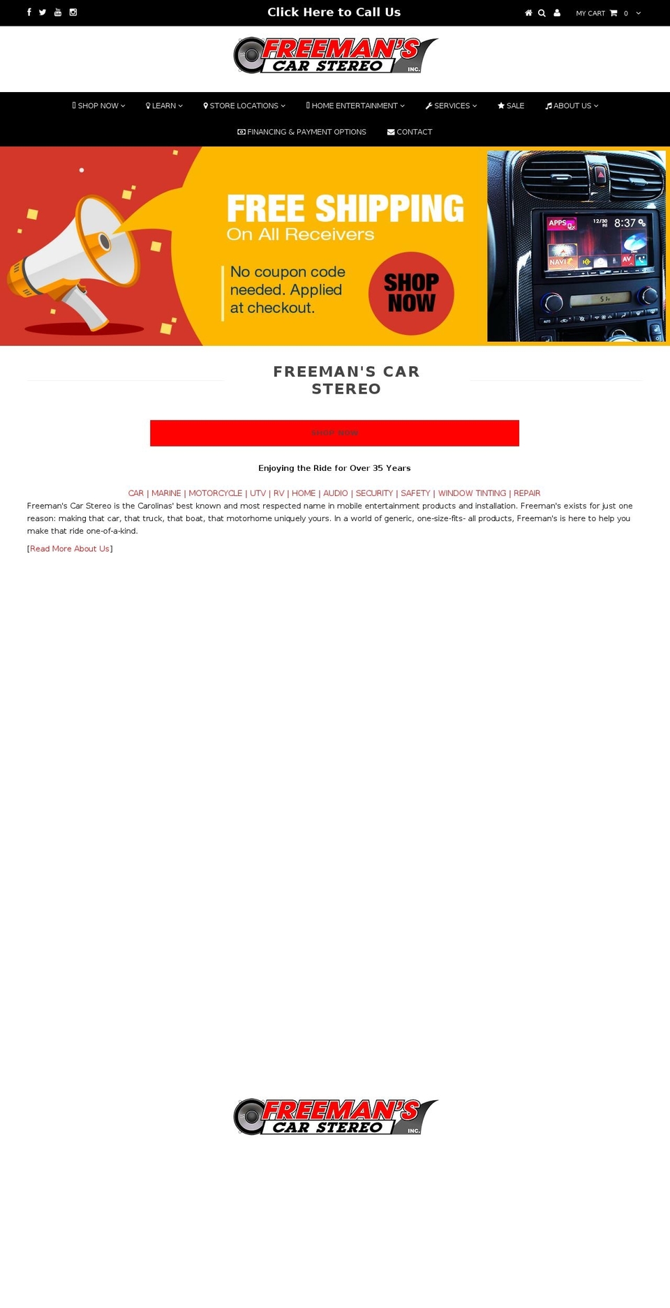 freemansstereovideo.com shopify website screenshot