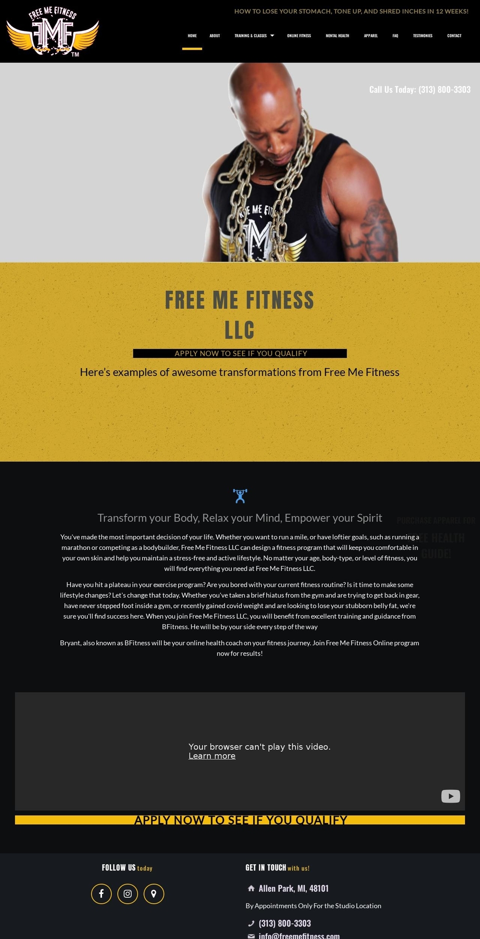 freemefitness.com — Shopify storefront screenshot