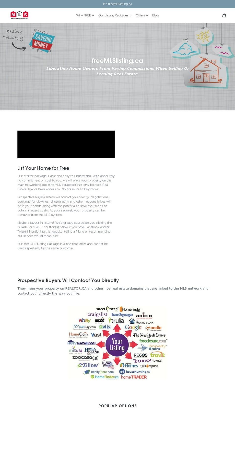 freemlslisting.ca shopify website screenshot