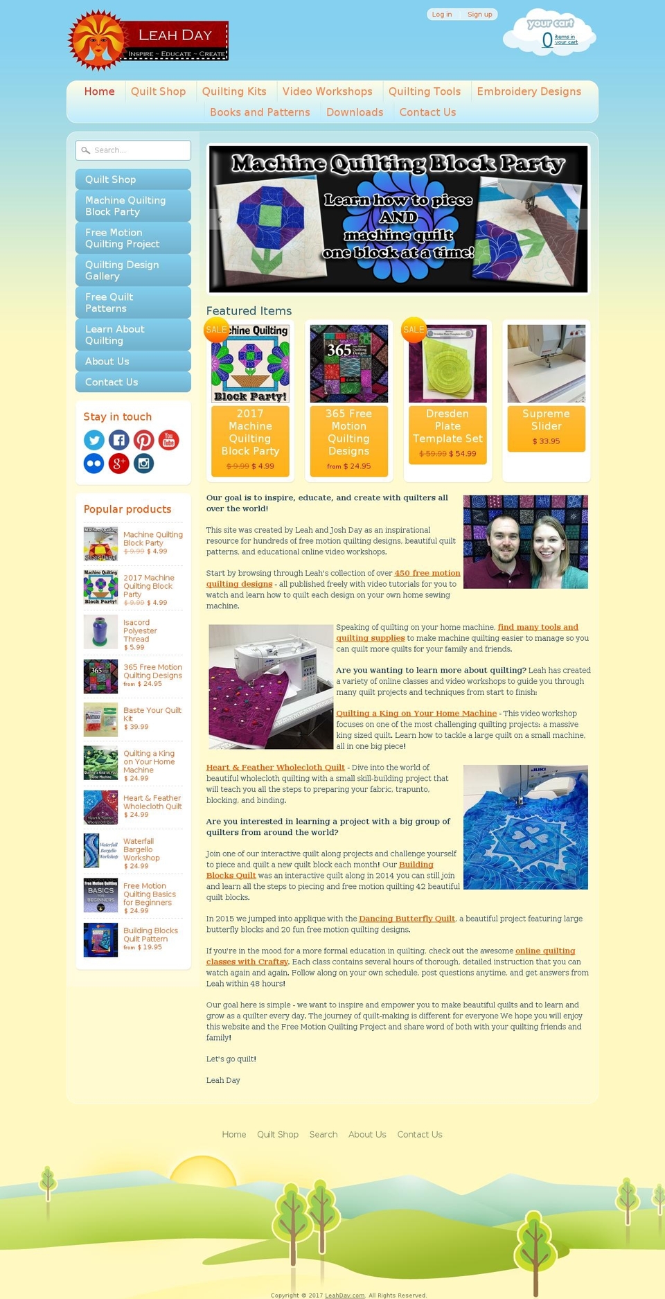 freemotionquiltshop.com shopify website screenshot