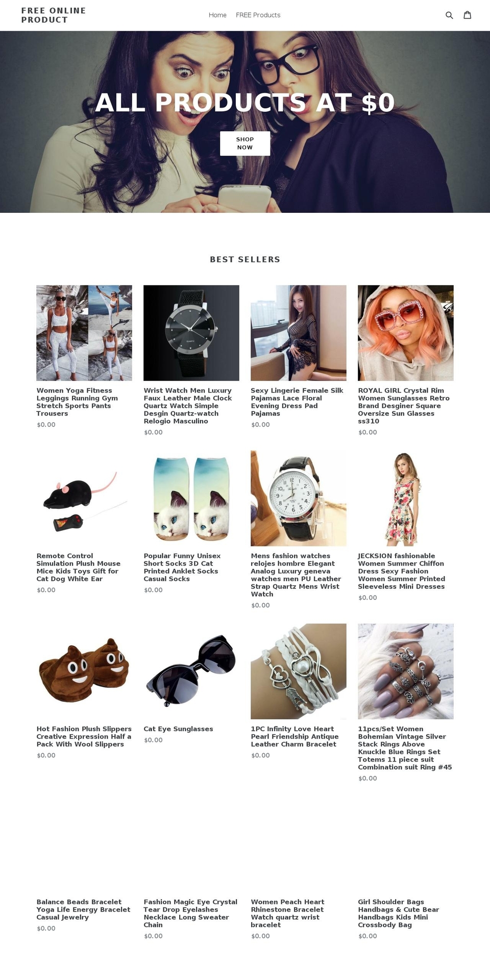 freeonlineproduct.com — Shopify storefront screenshot