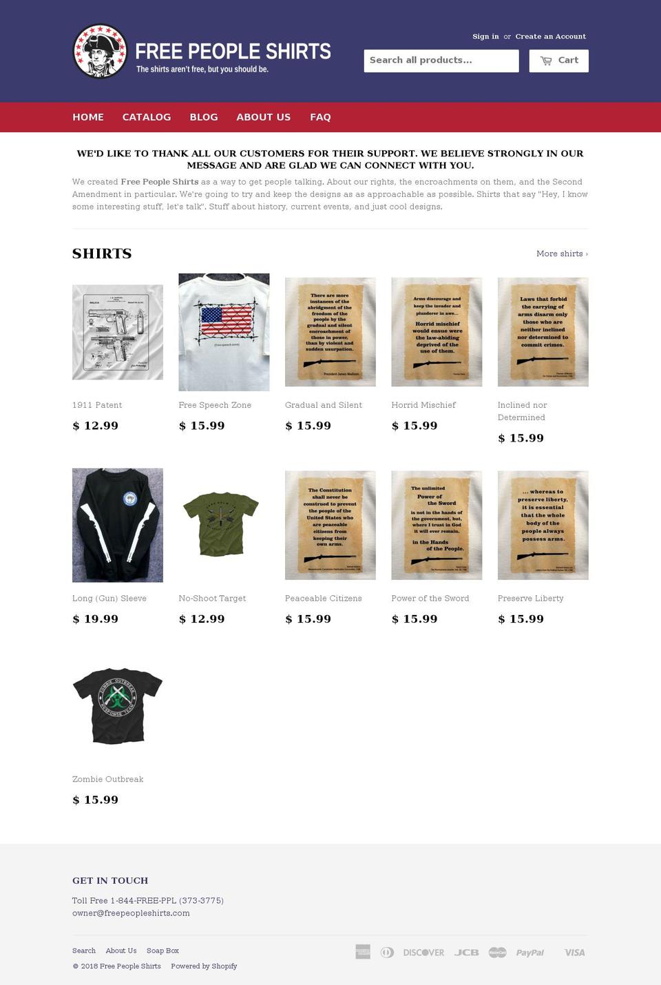 freepeopleshirts.com — Shopify storefront screenshot