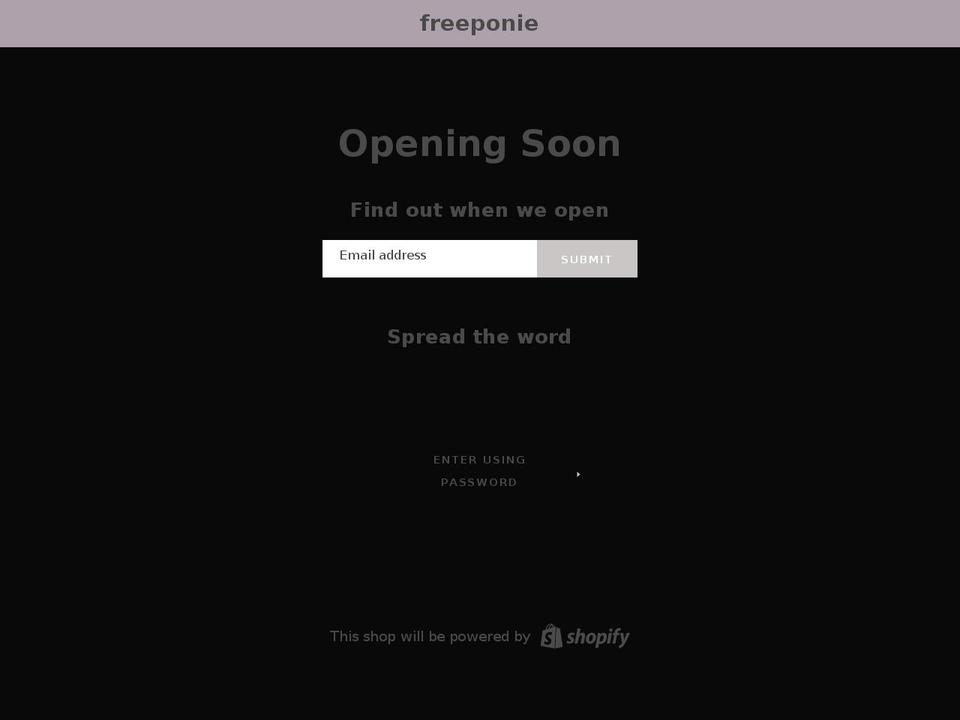 freeponie.com — Shopify storefront screenshot