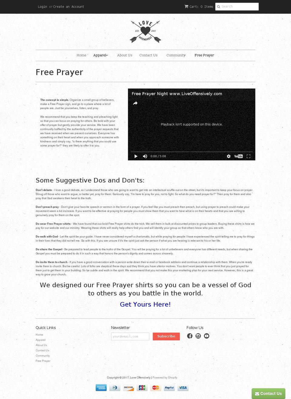 freeprayerfriday.com shopify website screenshot