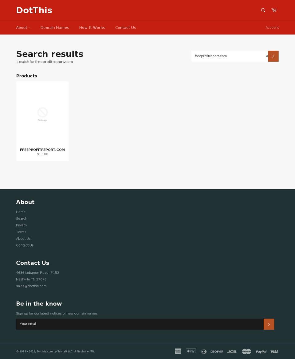 freeprofitreport.com — Shopify storefront screenshot