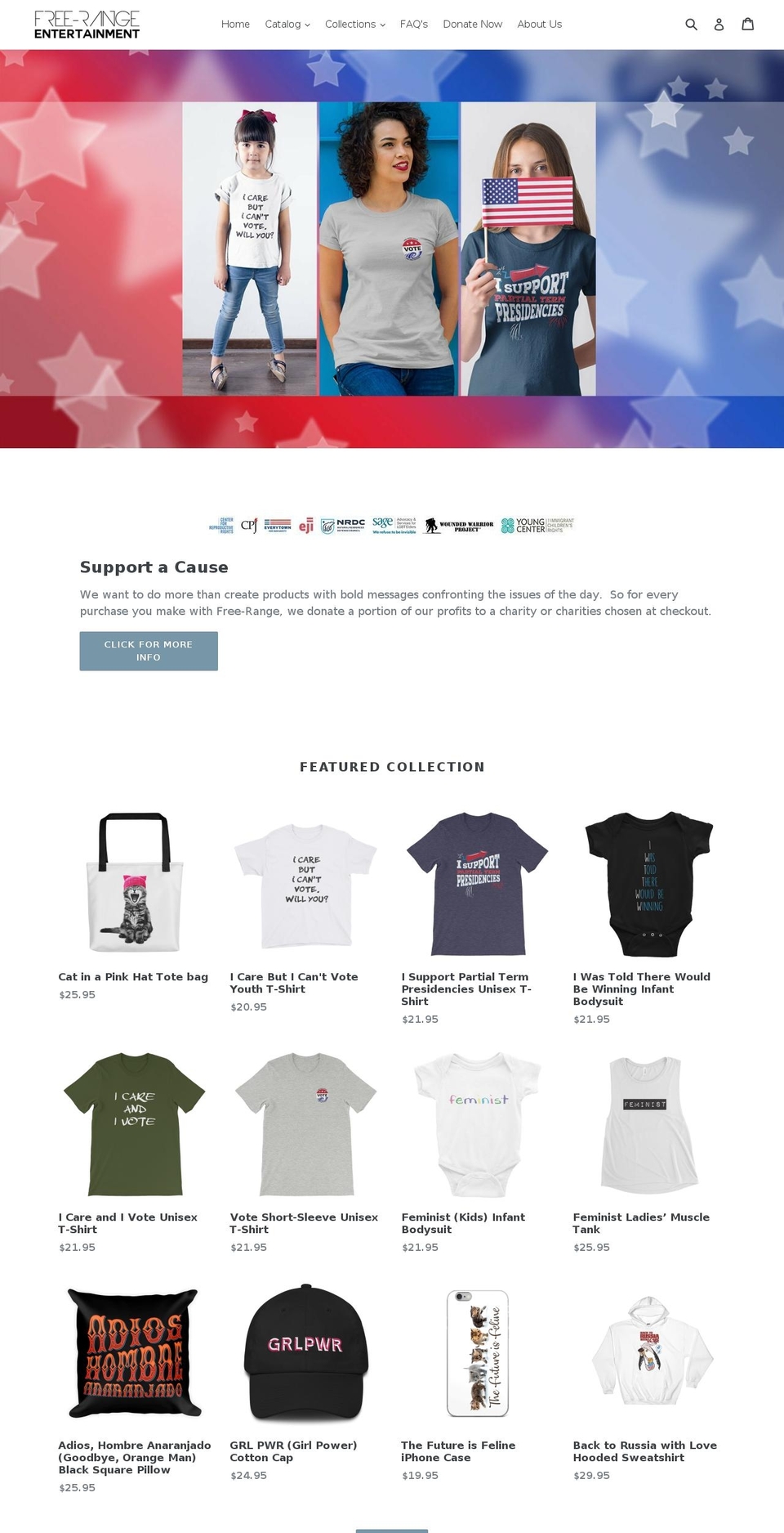 freerangeent.com shopify website screenshot