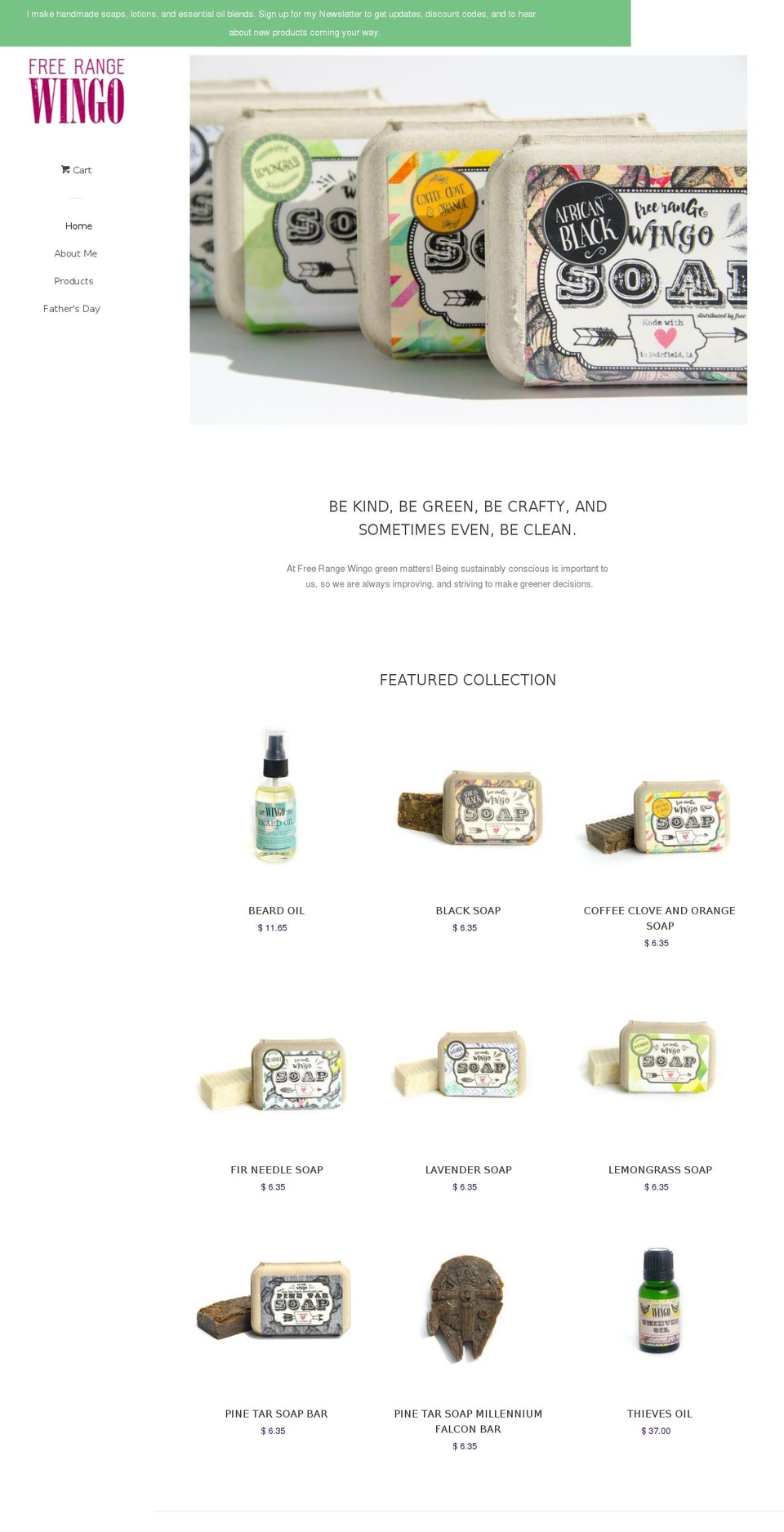freerangewingo.com — Shopify storefront screenshot