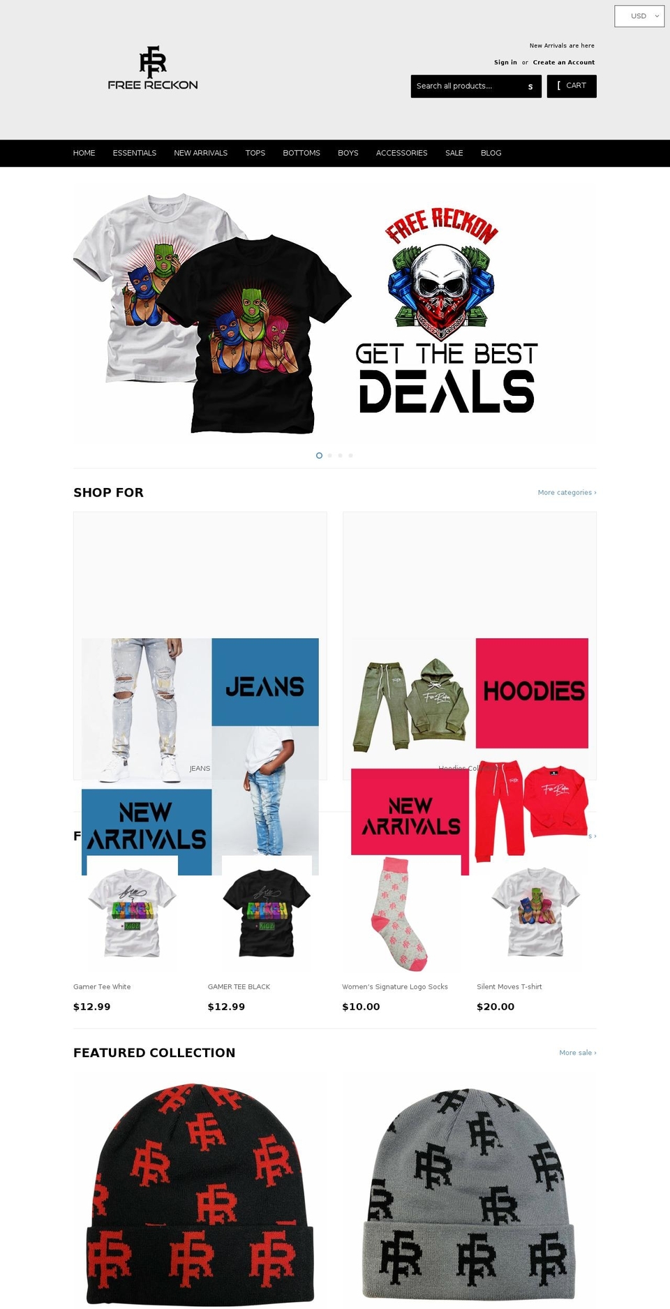 freereckon.com shopify website screenshot