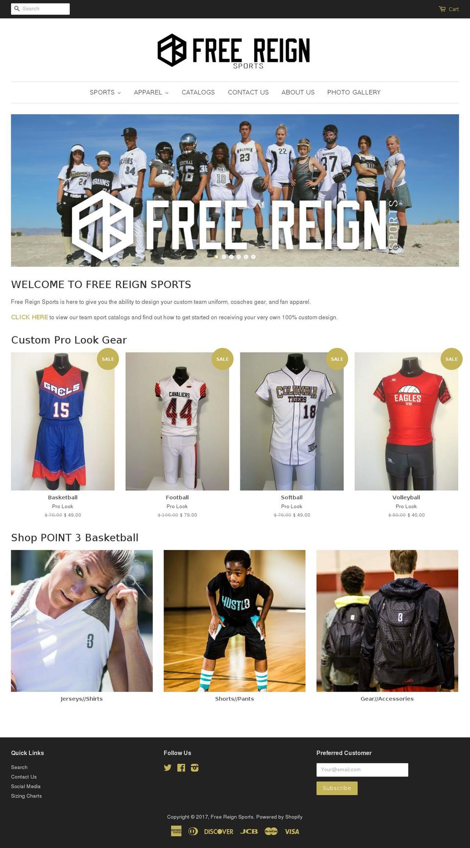 freereignsports.com shopify website screenshot