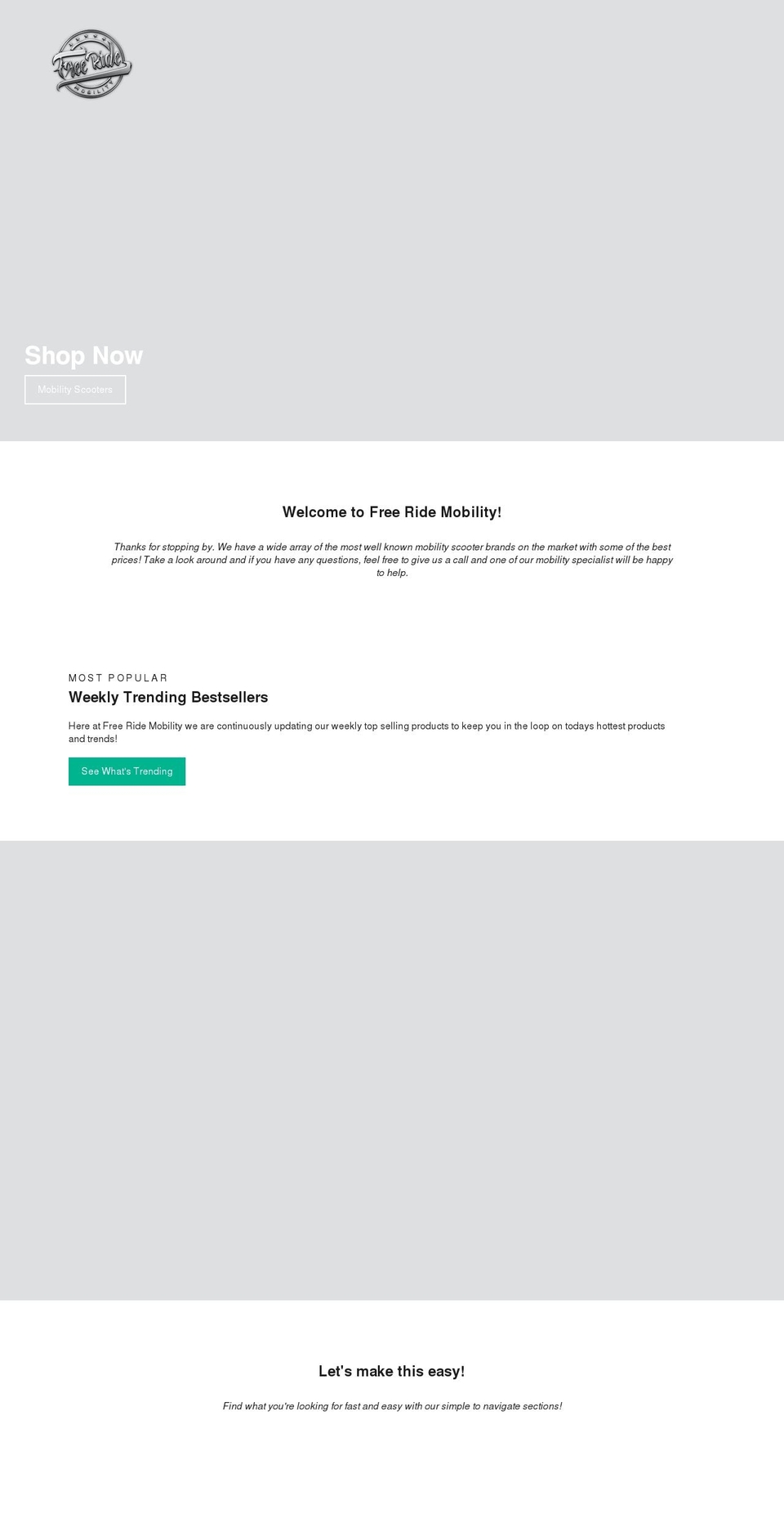 freeridemobility.com shopify website screenshot