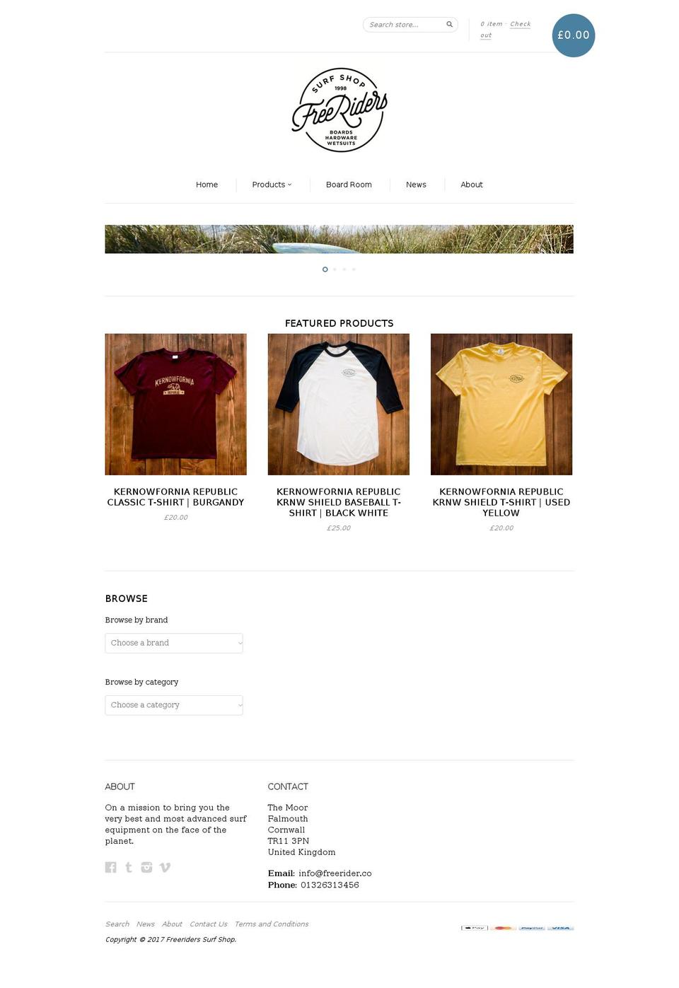 freeriderssurfshop.com shopify website screenshot