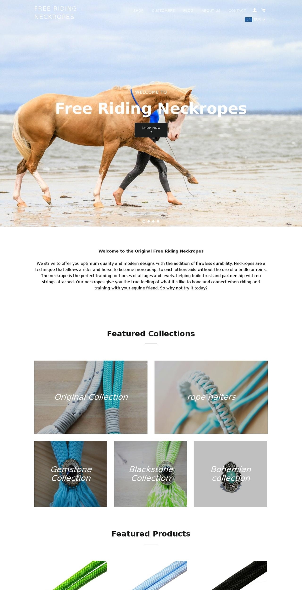 freeridingneckropes.com shopify website screenshot