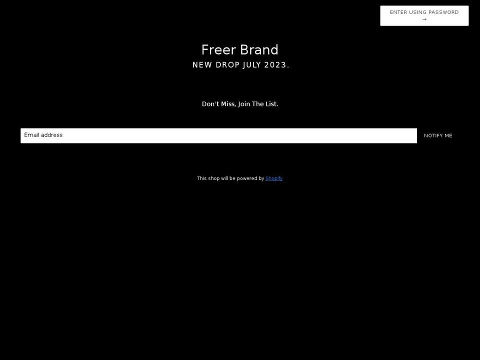 freeronline.com shopify website screenshot