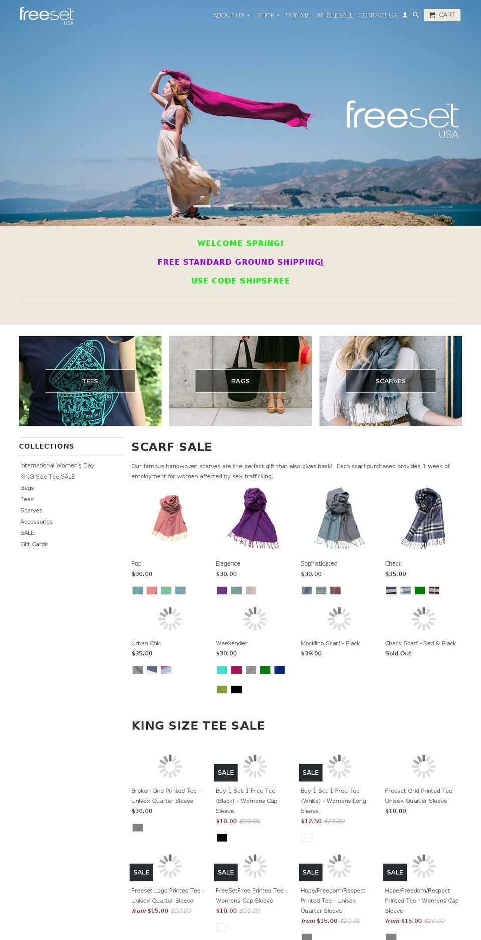 freesetusa.com shopify website screenshot