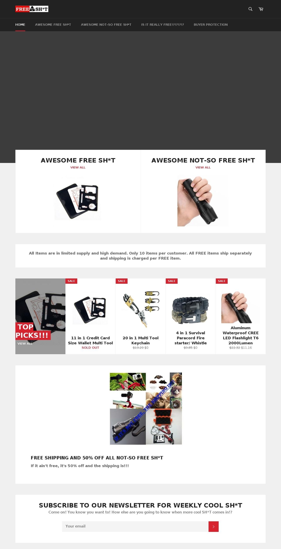 freesht.com shopify website screenshot