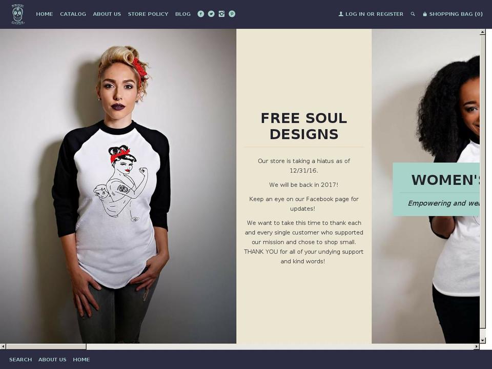 Lookbook Shopify theme site example freesouldesigns.com