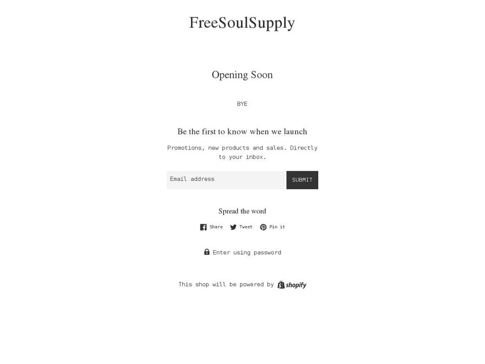freesoulsupply.com shopify website screenshot