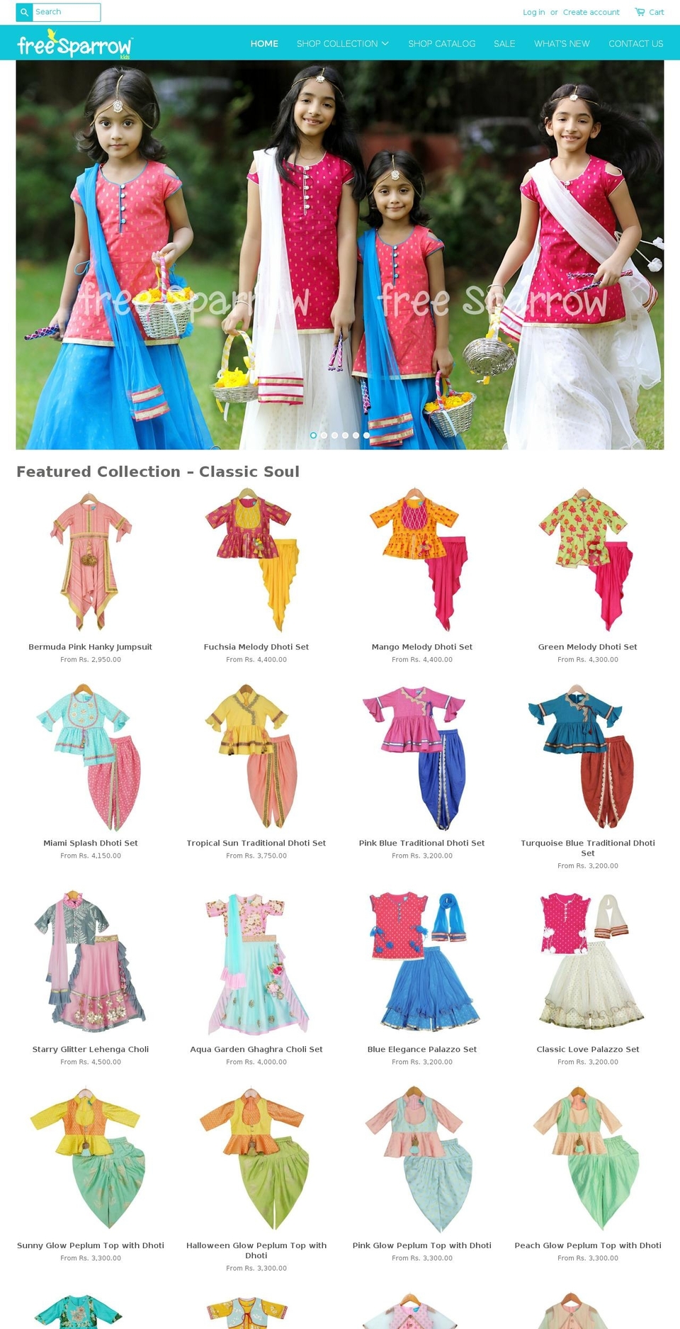 freesparrowkids.com — Shopify storefront screenshot