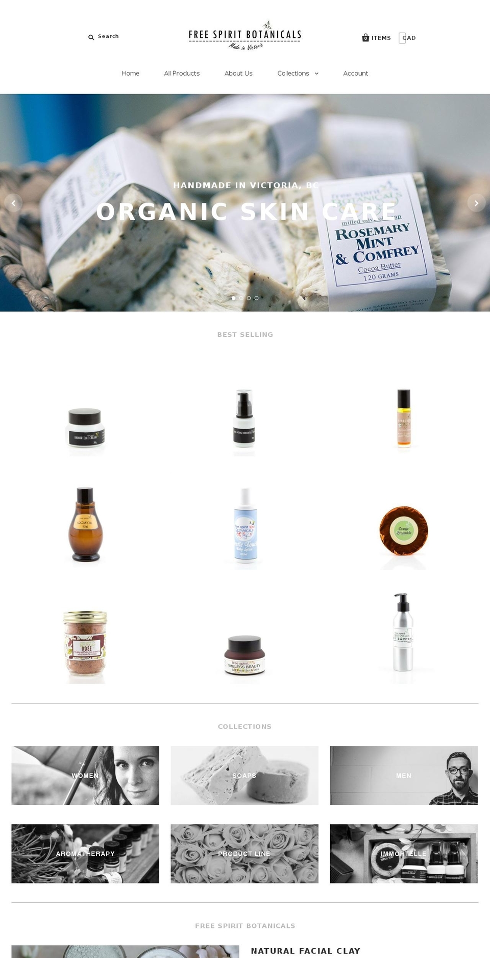 freespiritbotanicals.com shopify website screenshot