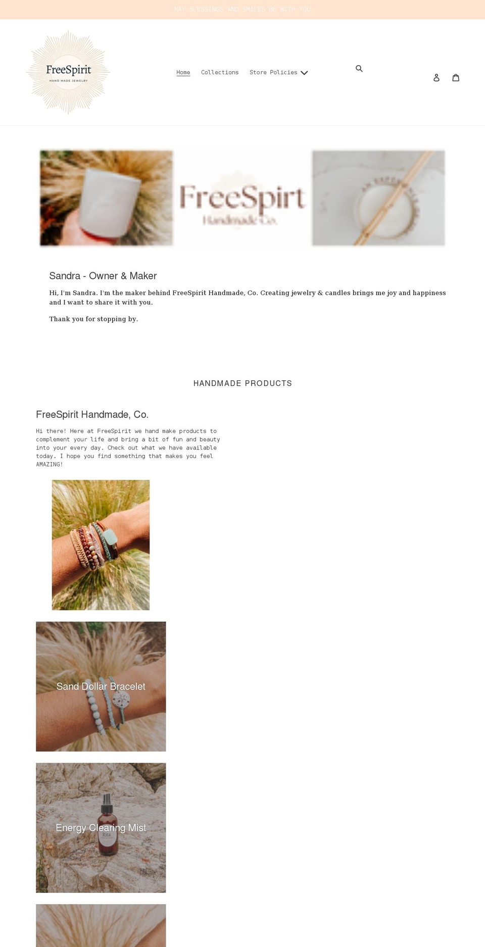 freespirithandmade.com shopify website screenshot