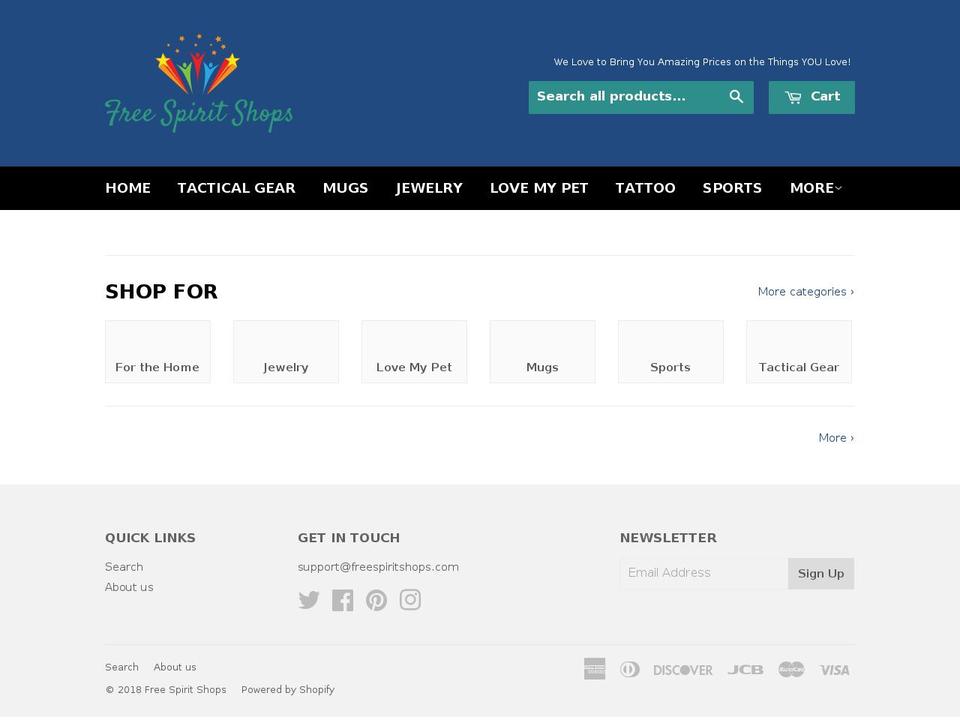 freespiritshops.com — Shopify storefront screenshot