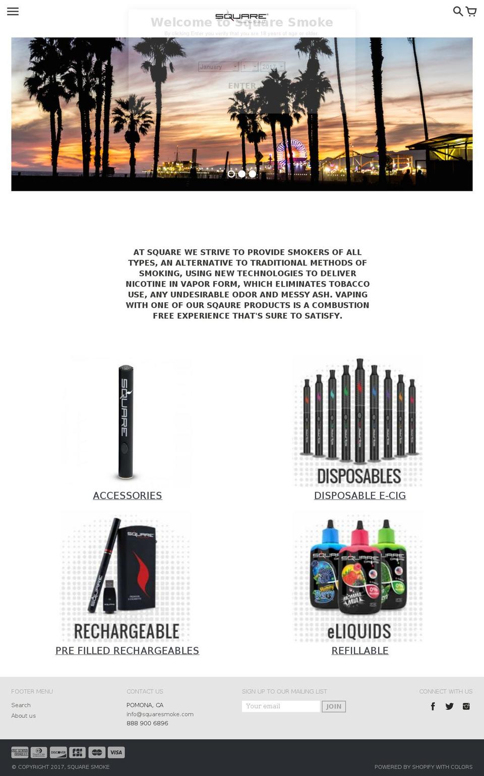 freesquaresmoke.net shopify website screenshot