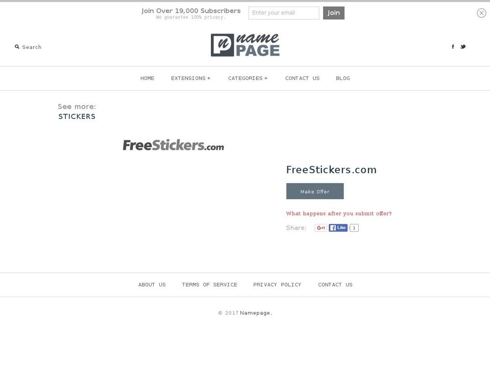 freestickers.com shopify website screenshot