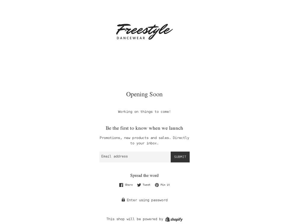 freestyledancewear.com shopify website screenshot