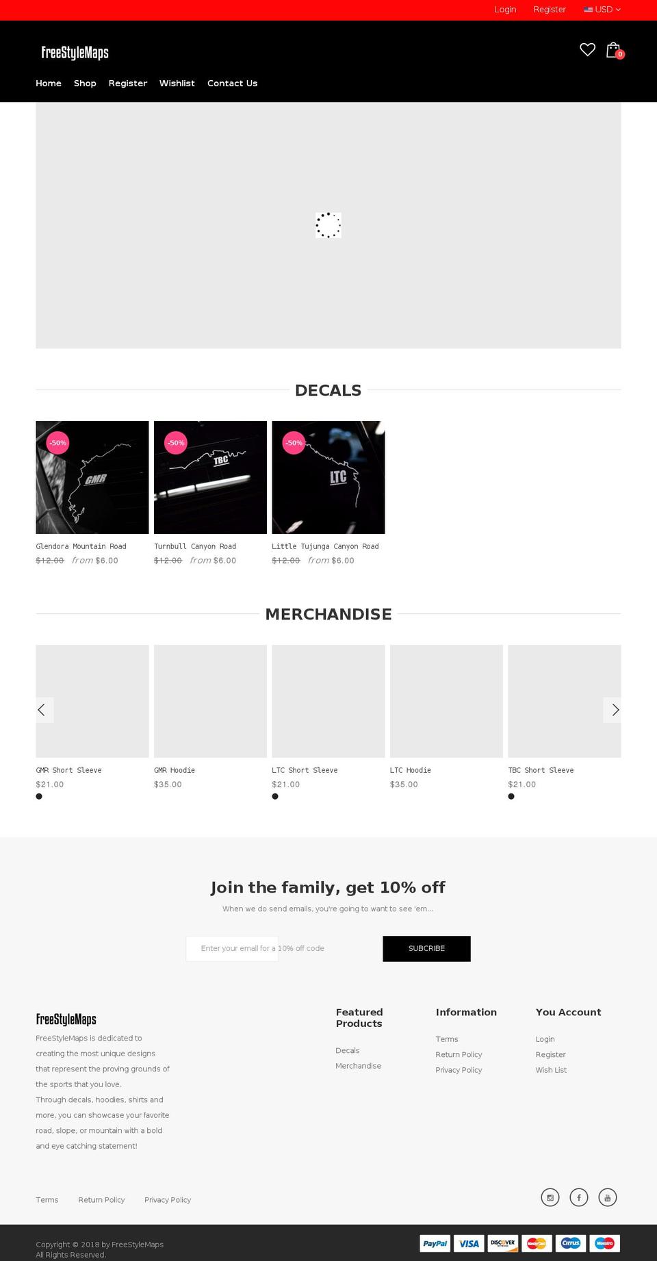 freestylemaps.com shopify website screenshot