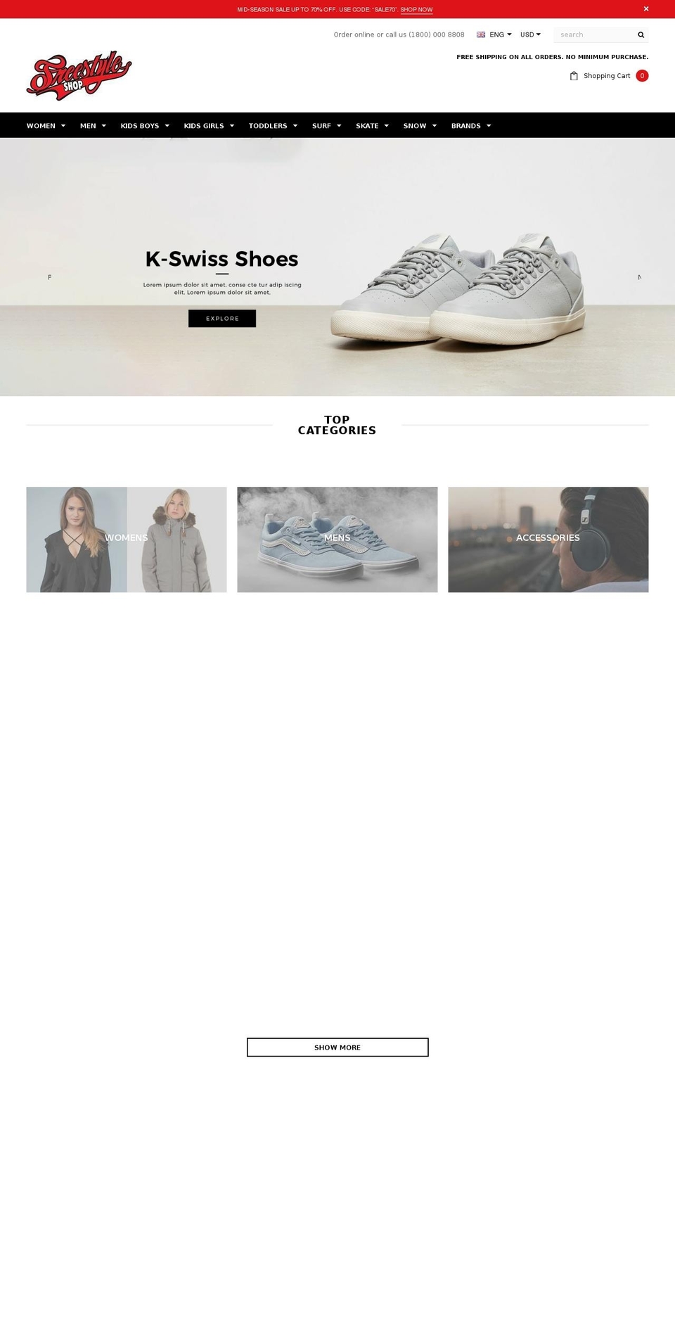 freestyleshop.com shopify website screenshot