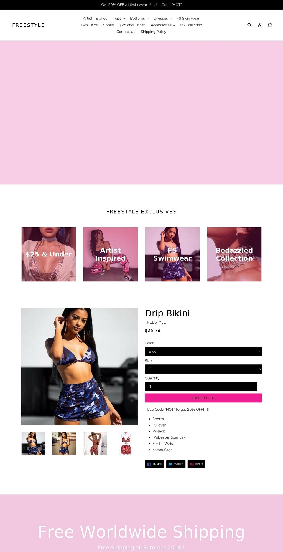 freestylesla.com — Shopify storefront screenshot