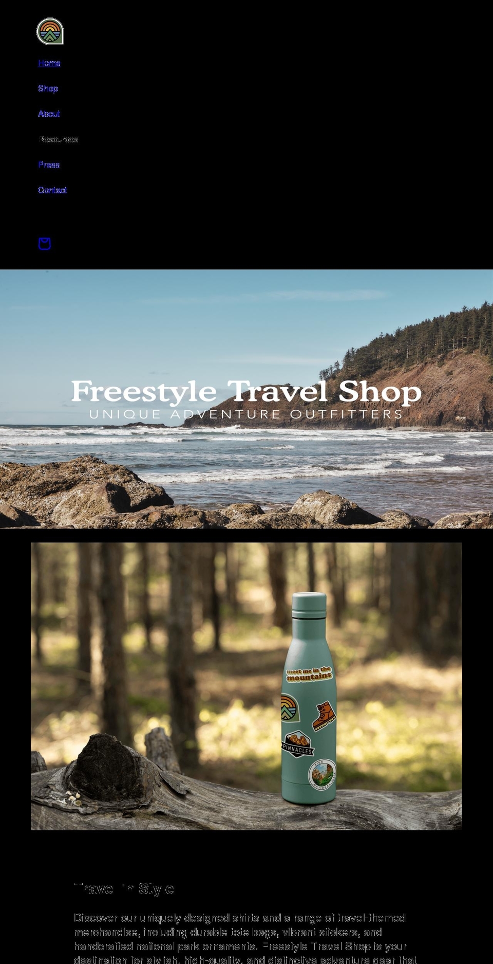 freestyletravelshop.com shopify website screenshot