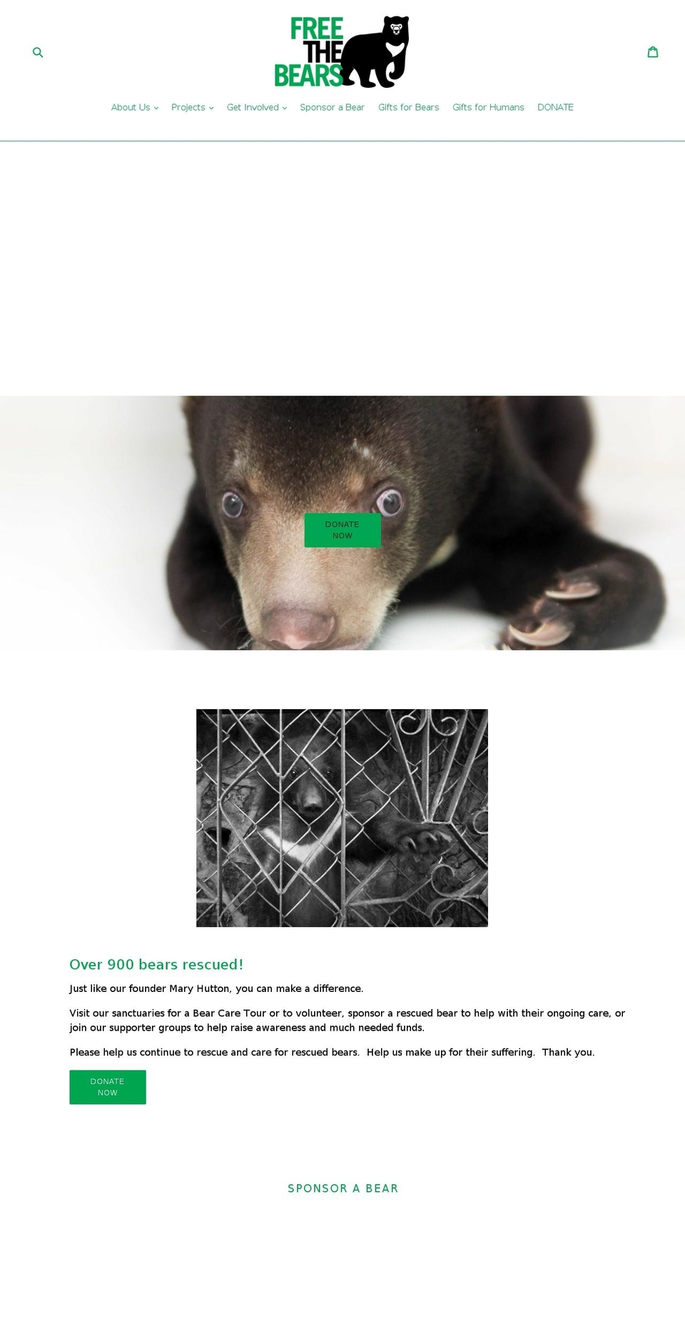 freethebears.org shopify website screenshot