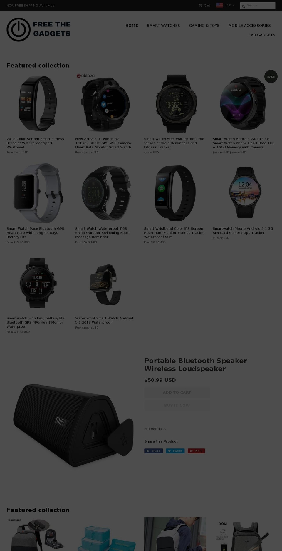 freethegadgets.com — Shopify storefront screenshot
