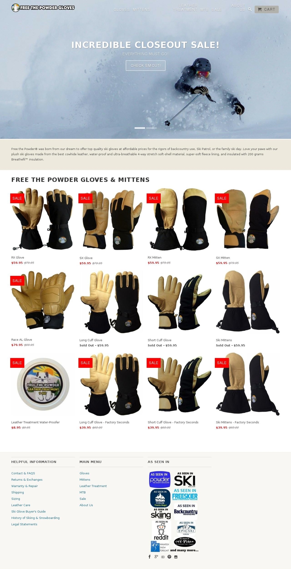 freethepowder.com shopify website screenshot