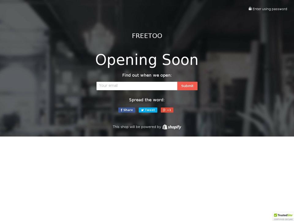 freetoo.com shopify website screenshot