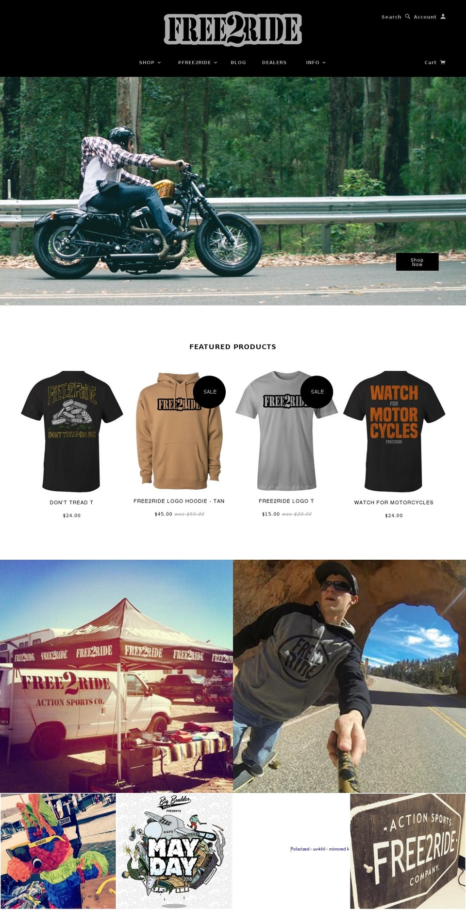 freetoride.org shopify website screenshot