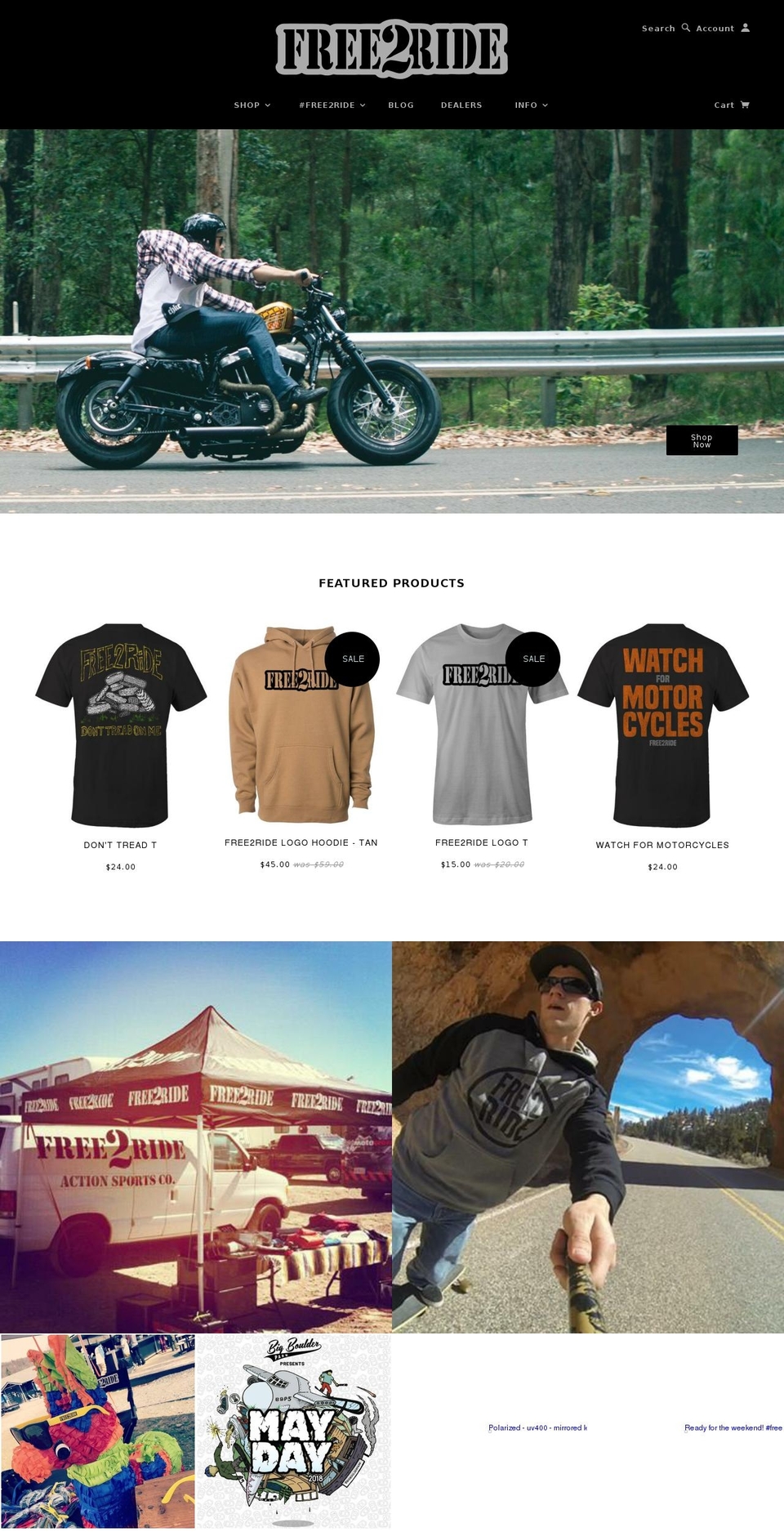freetorideclothing.com shopify website screenshot