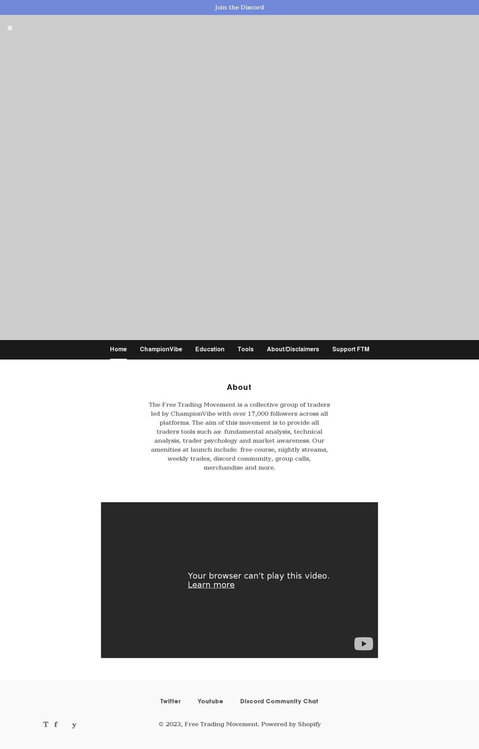 freetradingmovement.com shopify website screenshot