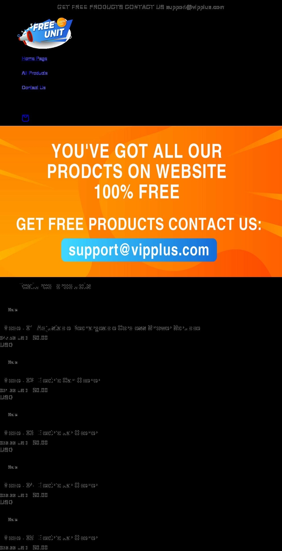 freeunit.net shopify website screenshot