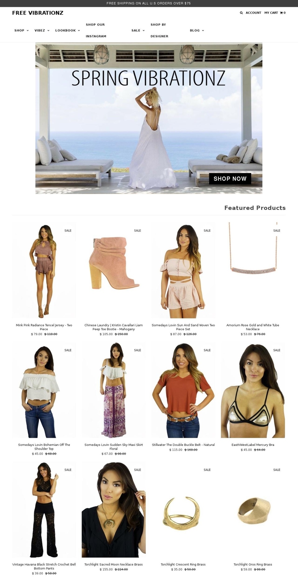 freevibrationz.com shopify website screenshot