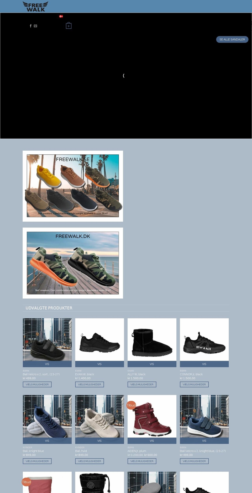 freewalk.dk shopify website screenshot