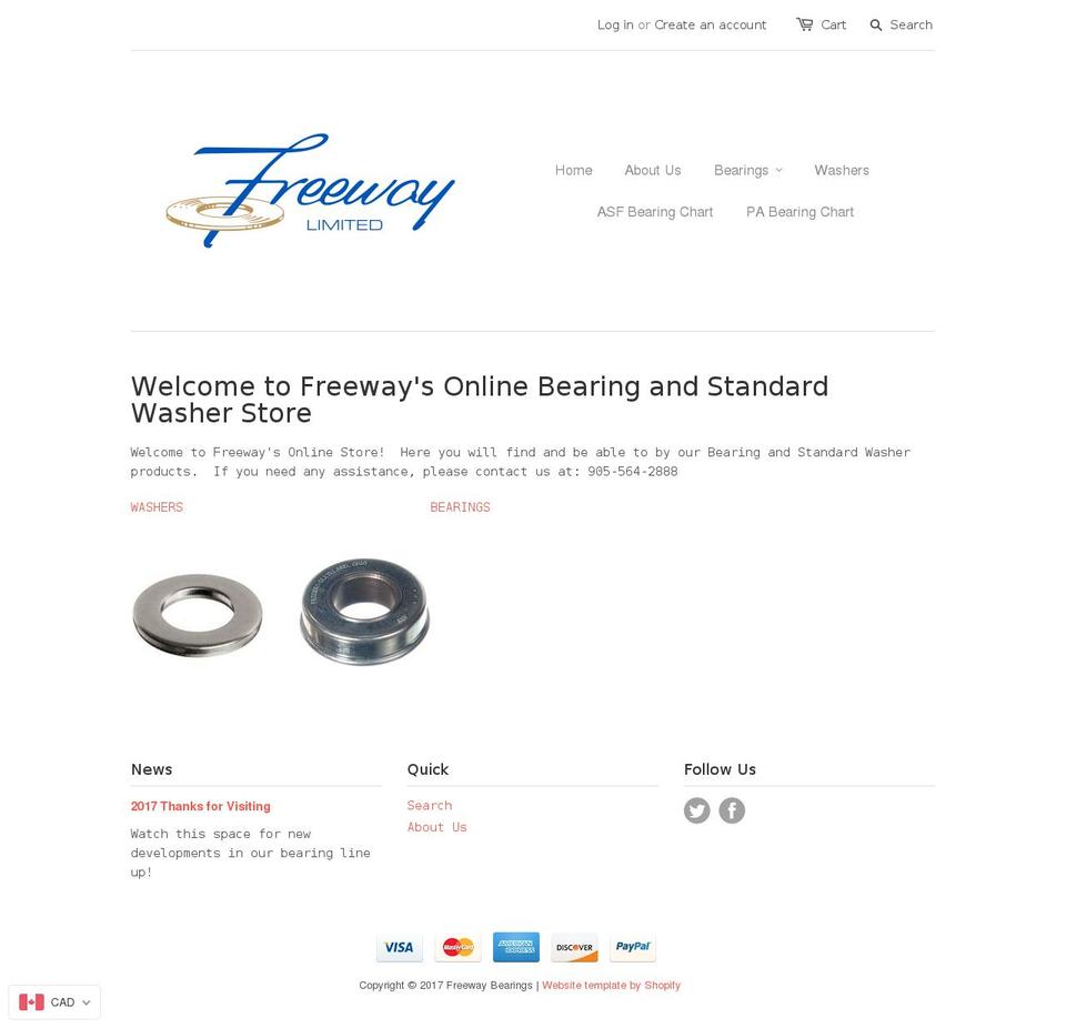 freewaybearings.com shopify website screenshot