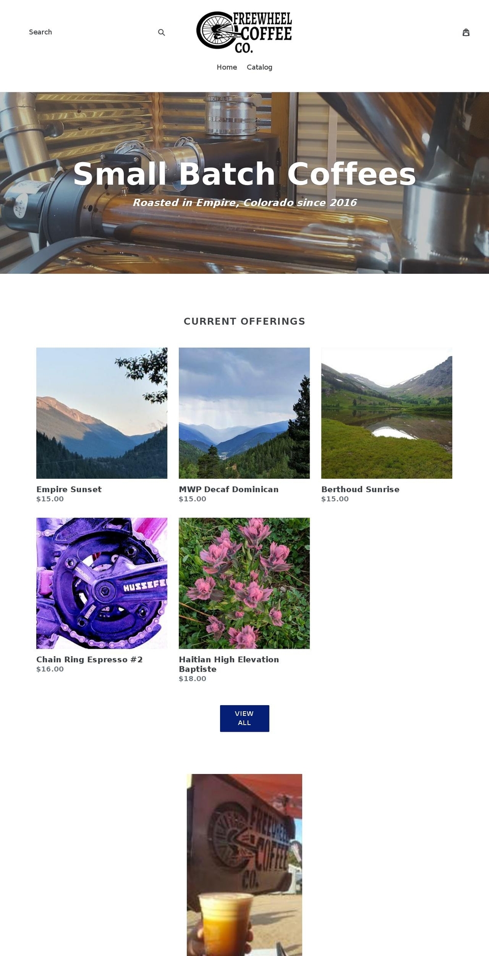 freewheelcoffee.com — Shopify storefront screenshot
