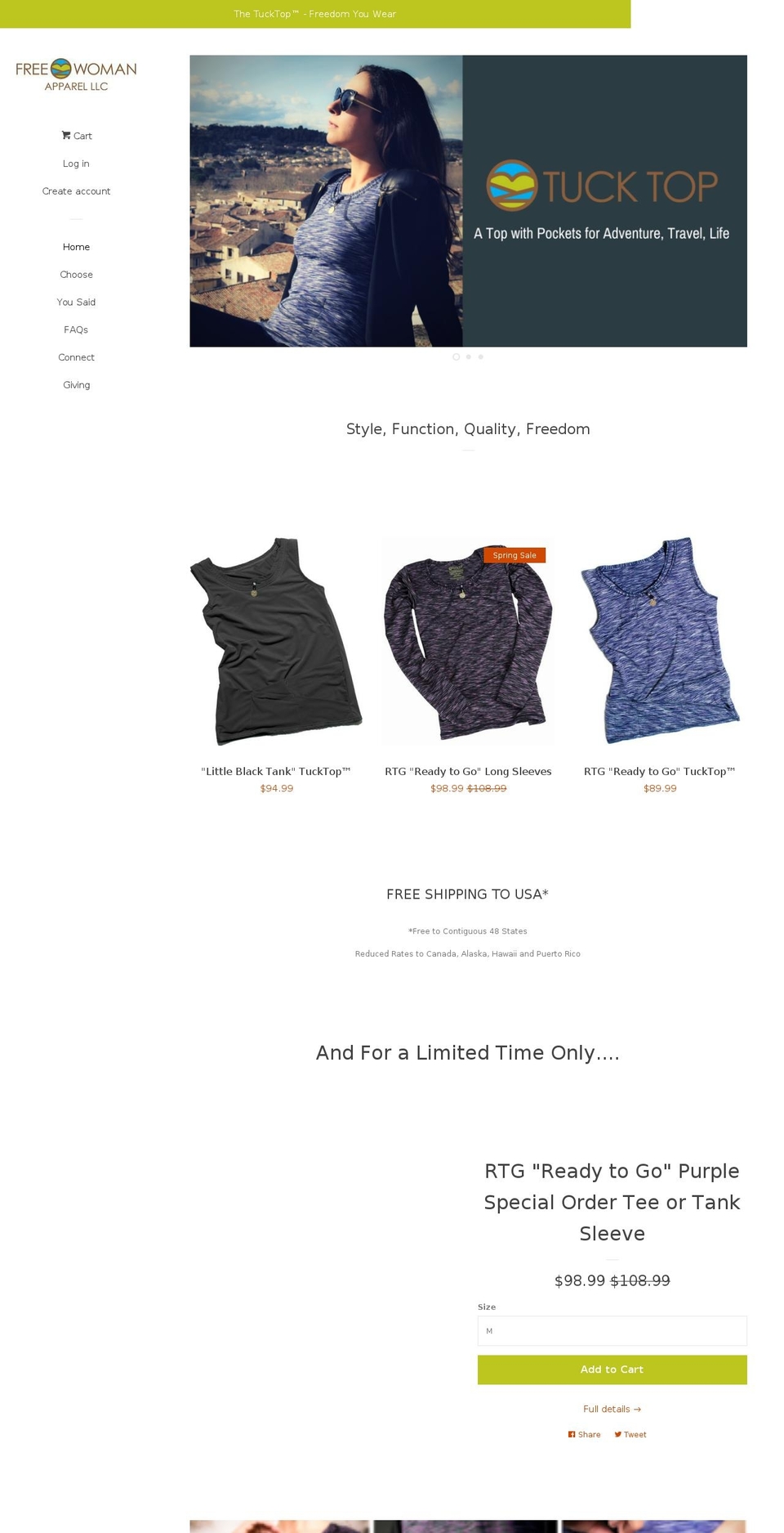 Copy of Pop Shopify theme site example freewomanapparel.com