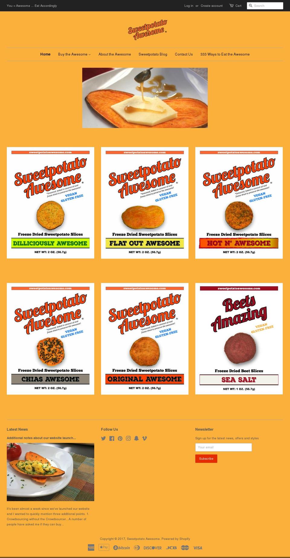 freezedriedsweetpotato.com shopify website screenshot