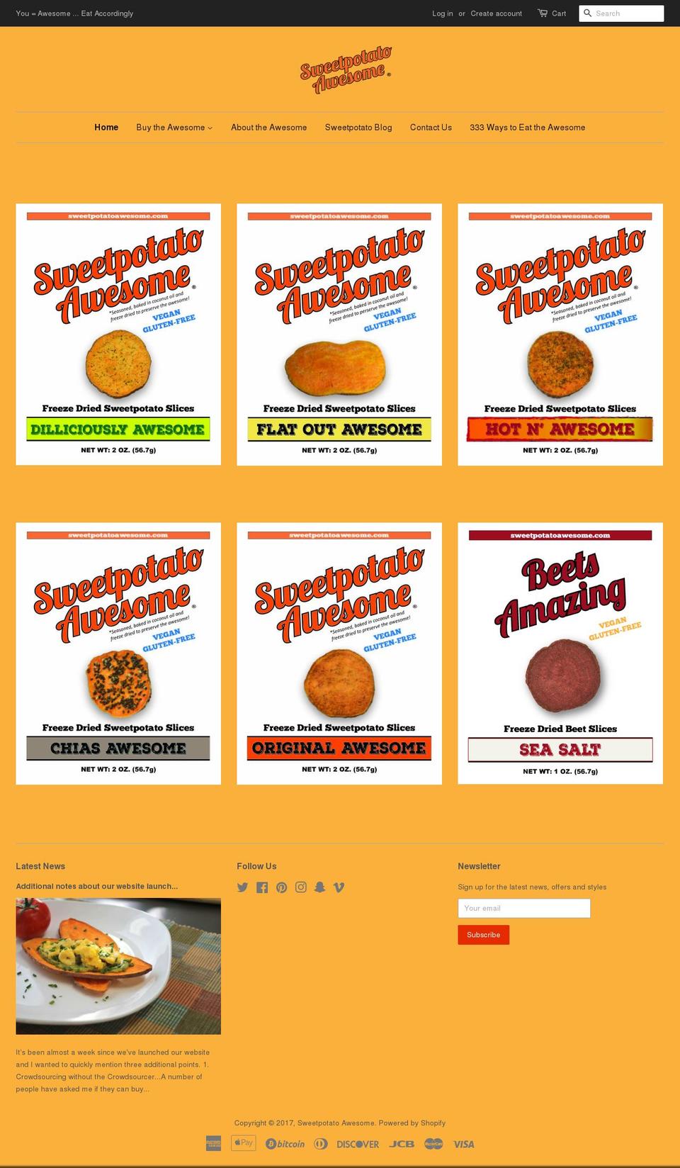freezedriedsweetpotato.net shopify website screenshot