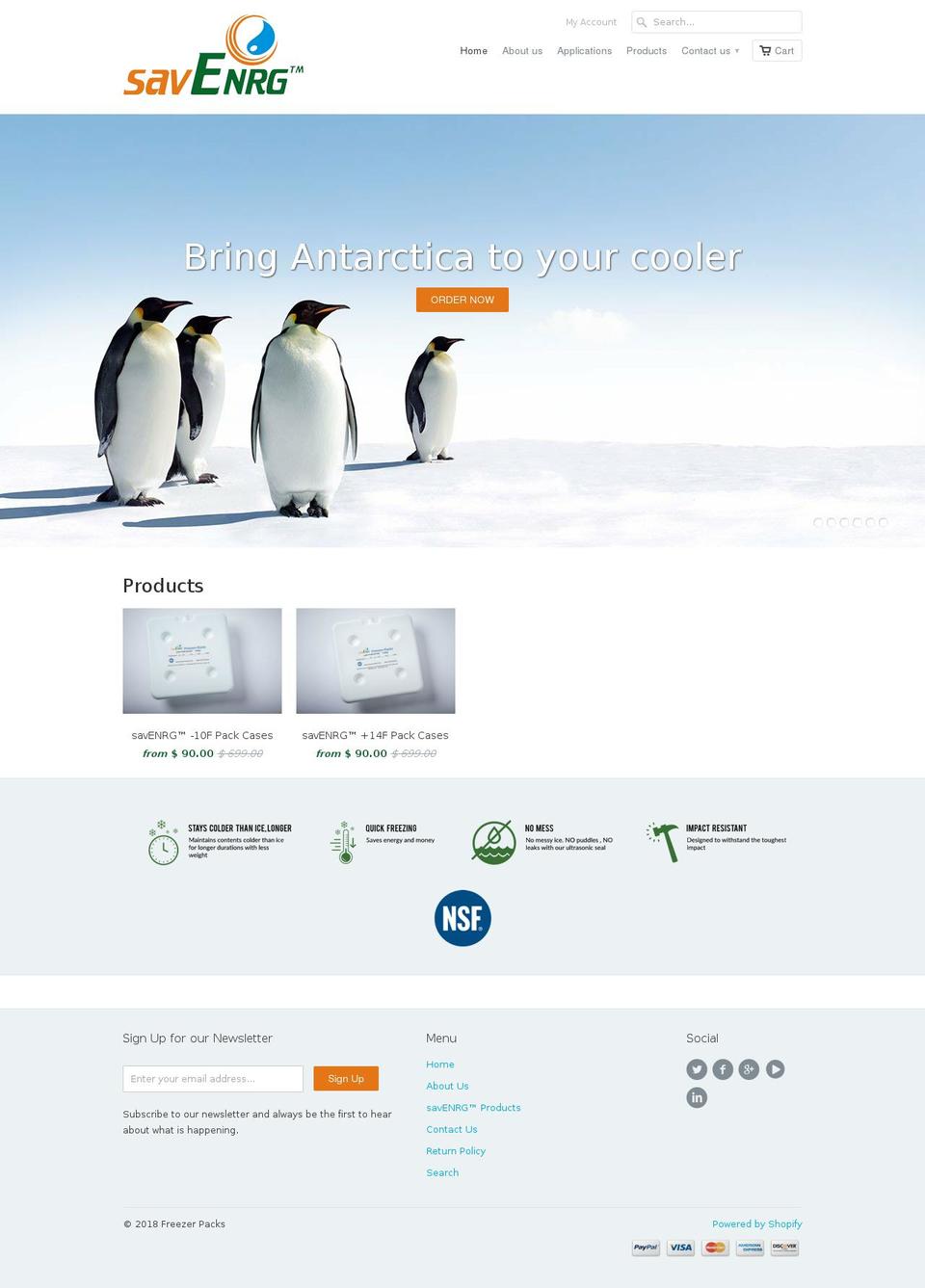 freezer-packs.com — Shopify storefront screenshot