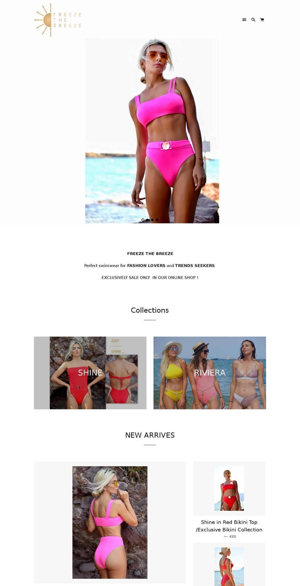 freezethebreeze.com shopify website screenshot